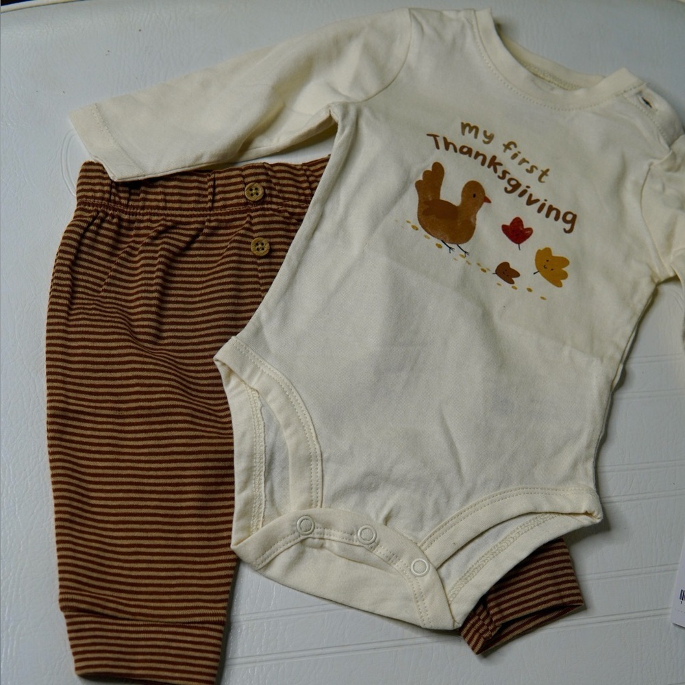 Carter's Cream and Brown Thanksgiving Set
